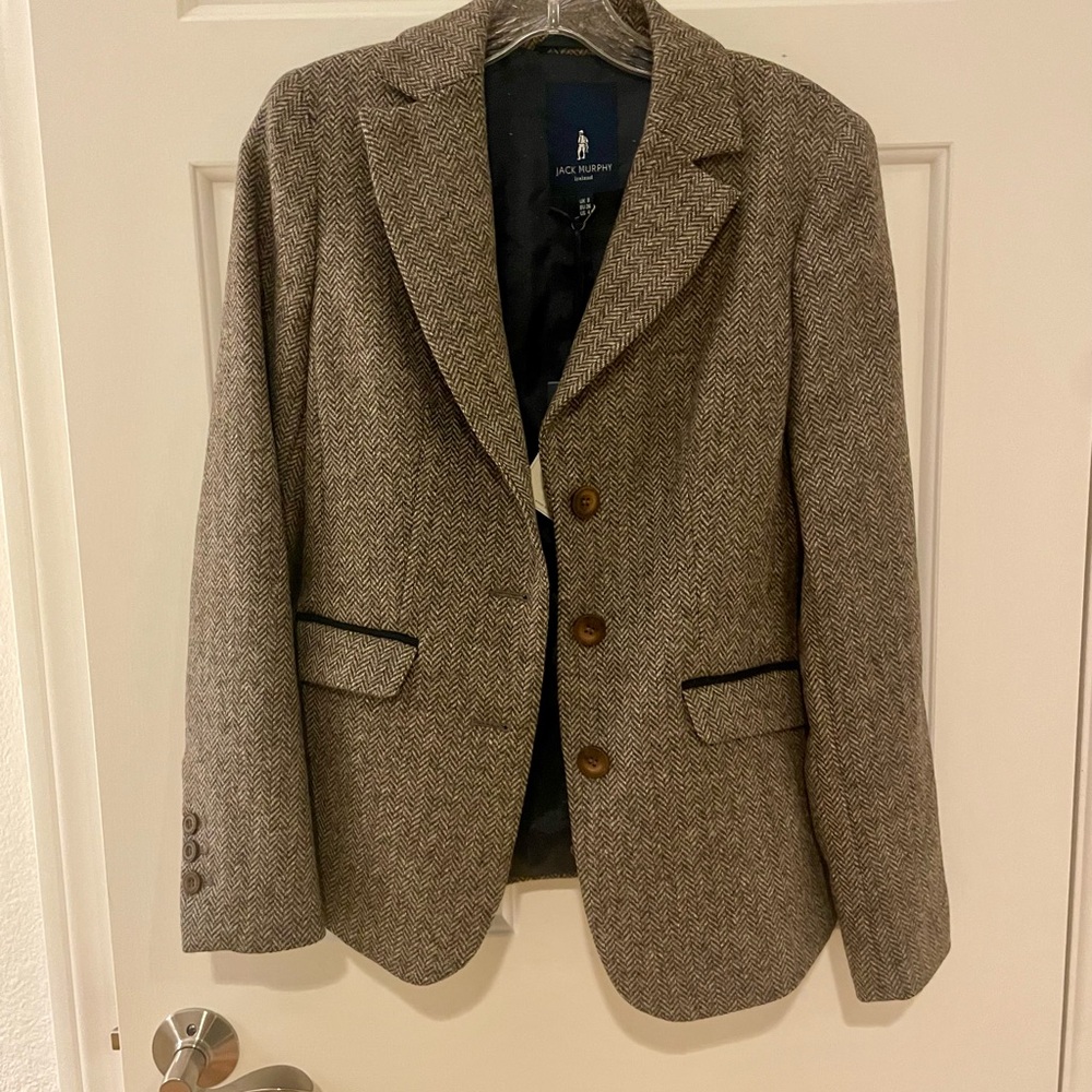 Jack Murphy Ladies Brown Herringbone Blazer